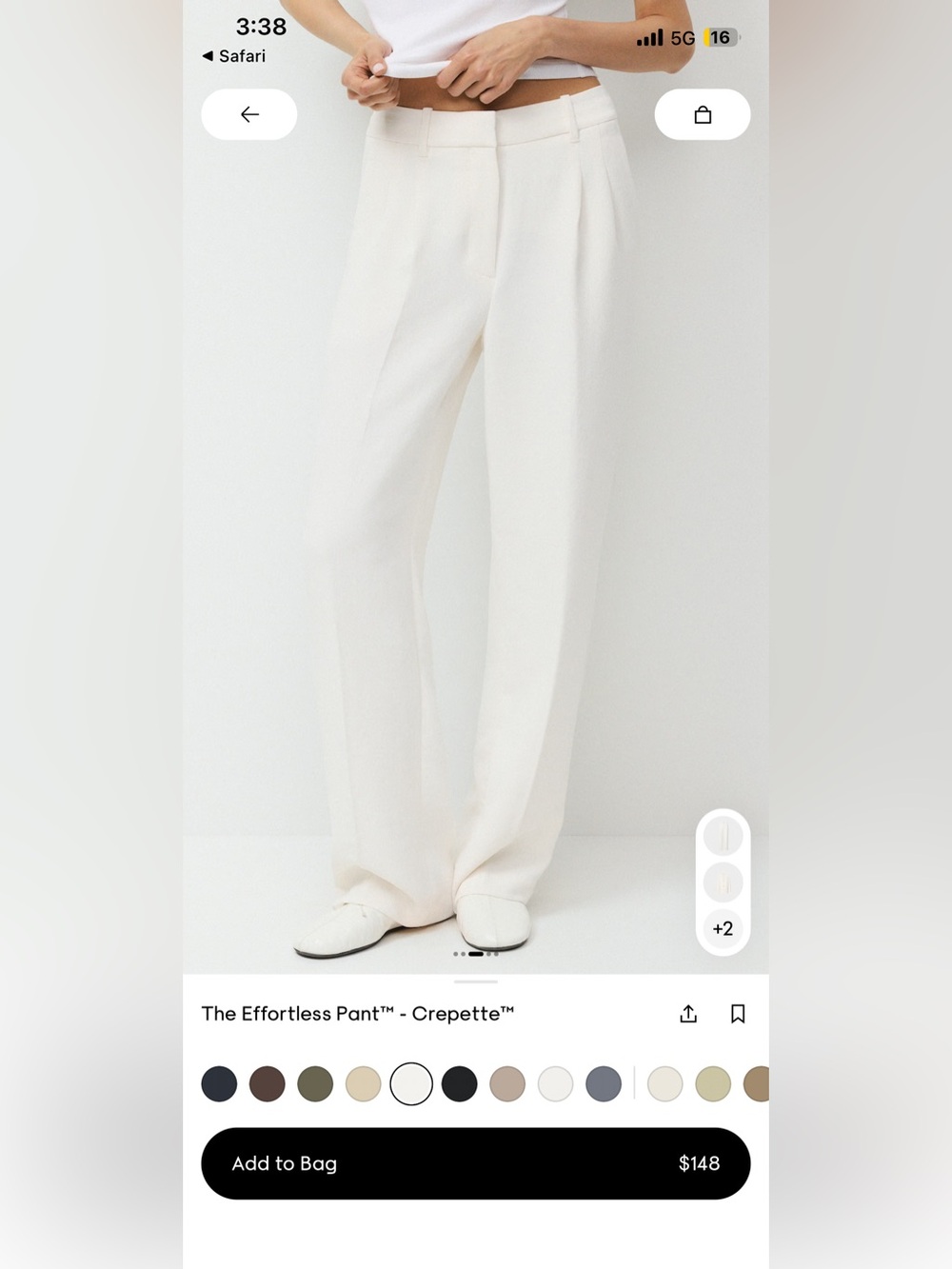 Aritzia Effortless Pant in Light Birch